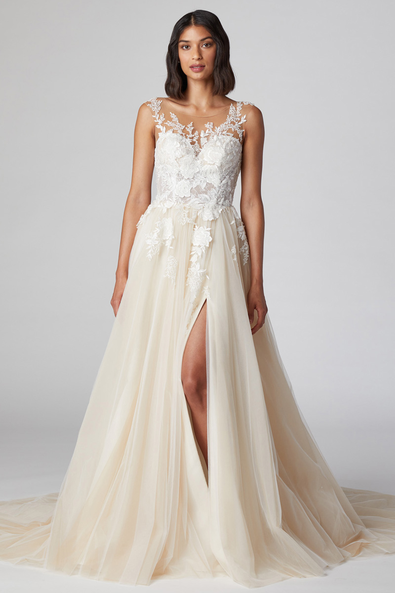 Sleeveless Bateau Neck Ballgown